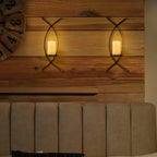 S Wall Mounted Black Metal Wrought Iron Candle Holder, Candle Wall Lamp Set, Wall Candle Holder Wall... - House Of Avana