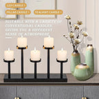 Elegant Black Candelabra Centerpiece - 5/6 Pillar Fireplace Candle Holders, Decorative Votive Holder for... - House Of Avana