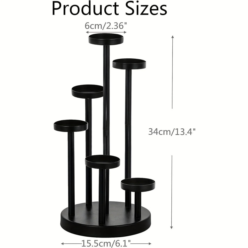 Elegant Black Candelabra Centerpiece - 5/6 Pillar Fireplace Candle Holders, Decorative Votive Holder for... - House Of Avana