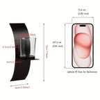 S, Wall Sconce Candle Holder, 3d Curved Wall Candle Holder, Black Iron Candle Holder, Wall Hanging... - House Of Avana