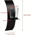 S, Wall Sconce Candle Holder, 3d Curved Wall Candle Holder, Black Iron Candle Holder, Wall Hanging... - House Of Avana