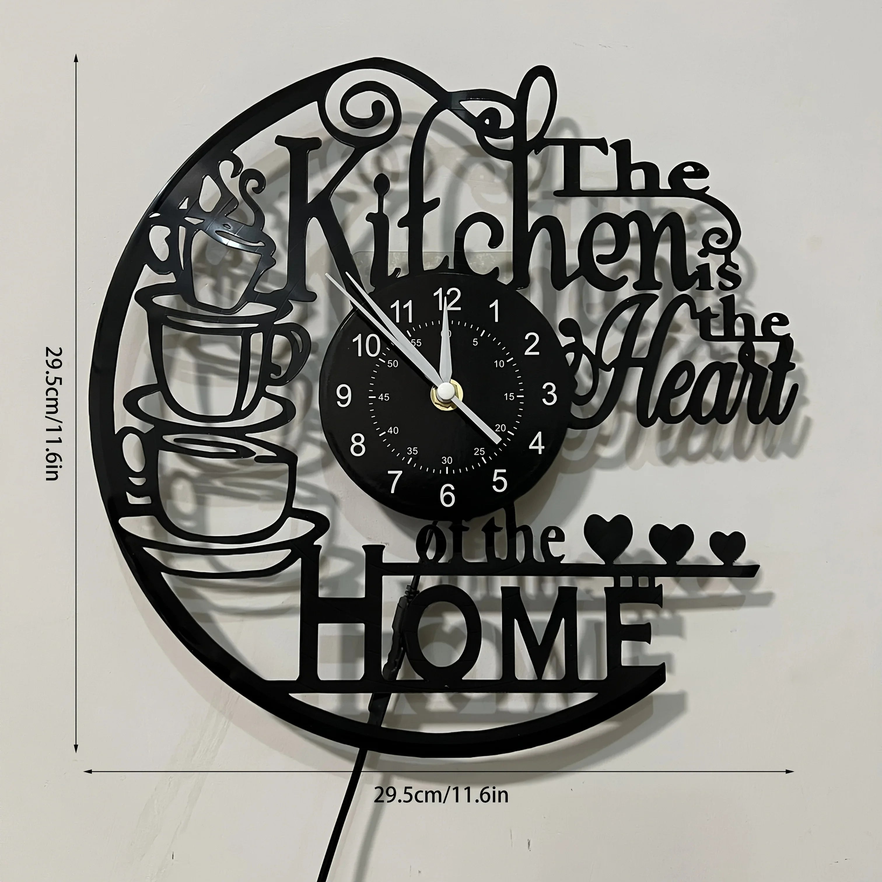 Wall Clock - Silent Black, back view - House Of Avana