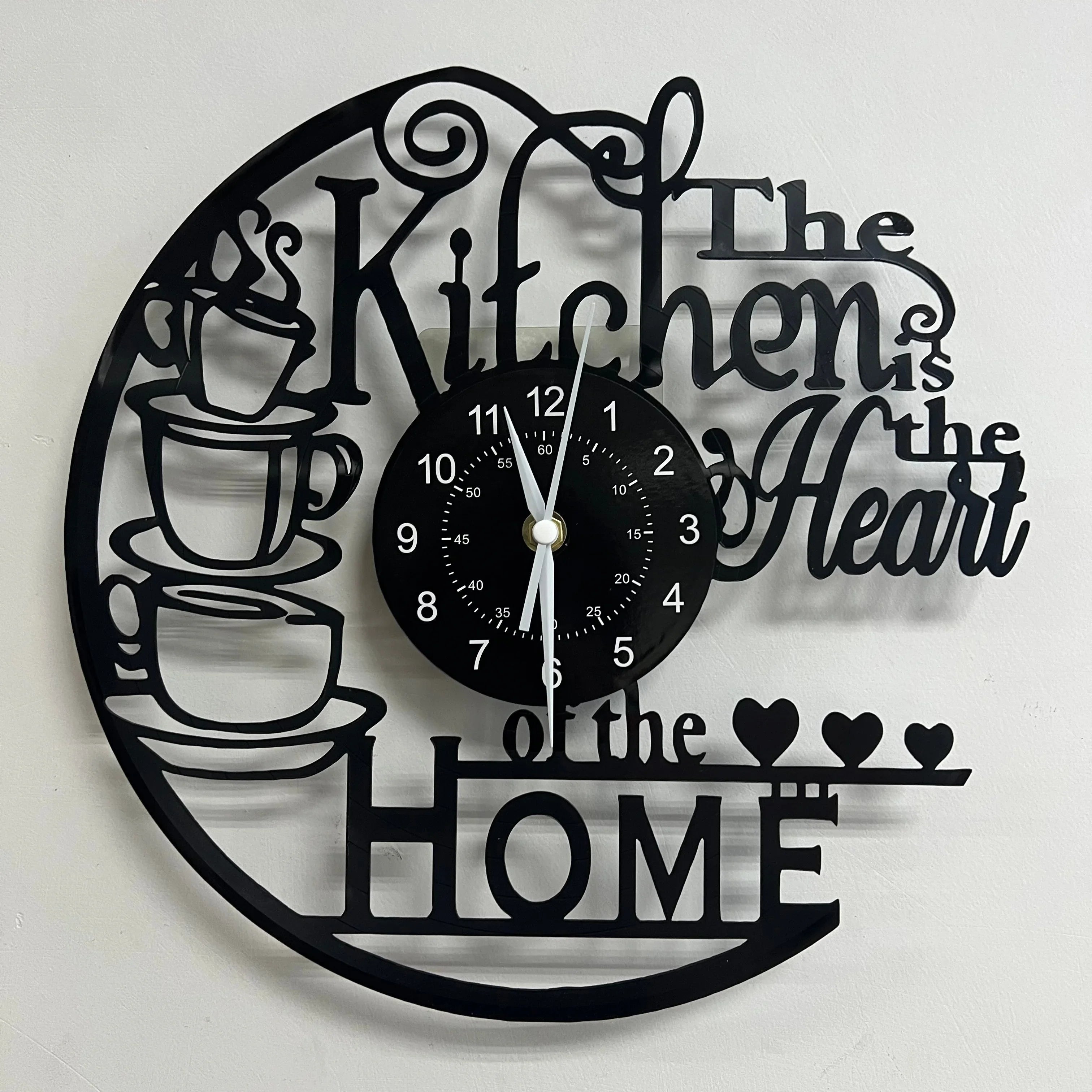 Wall Clock - Silent Black, front view - House Of Avana