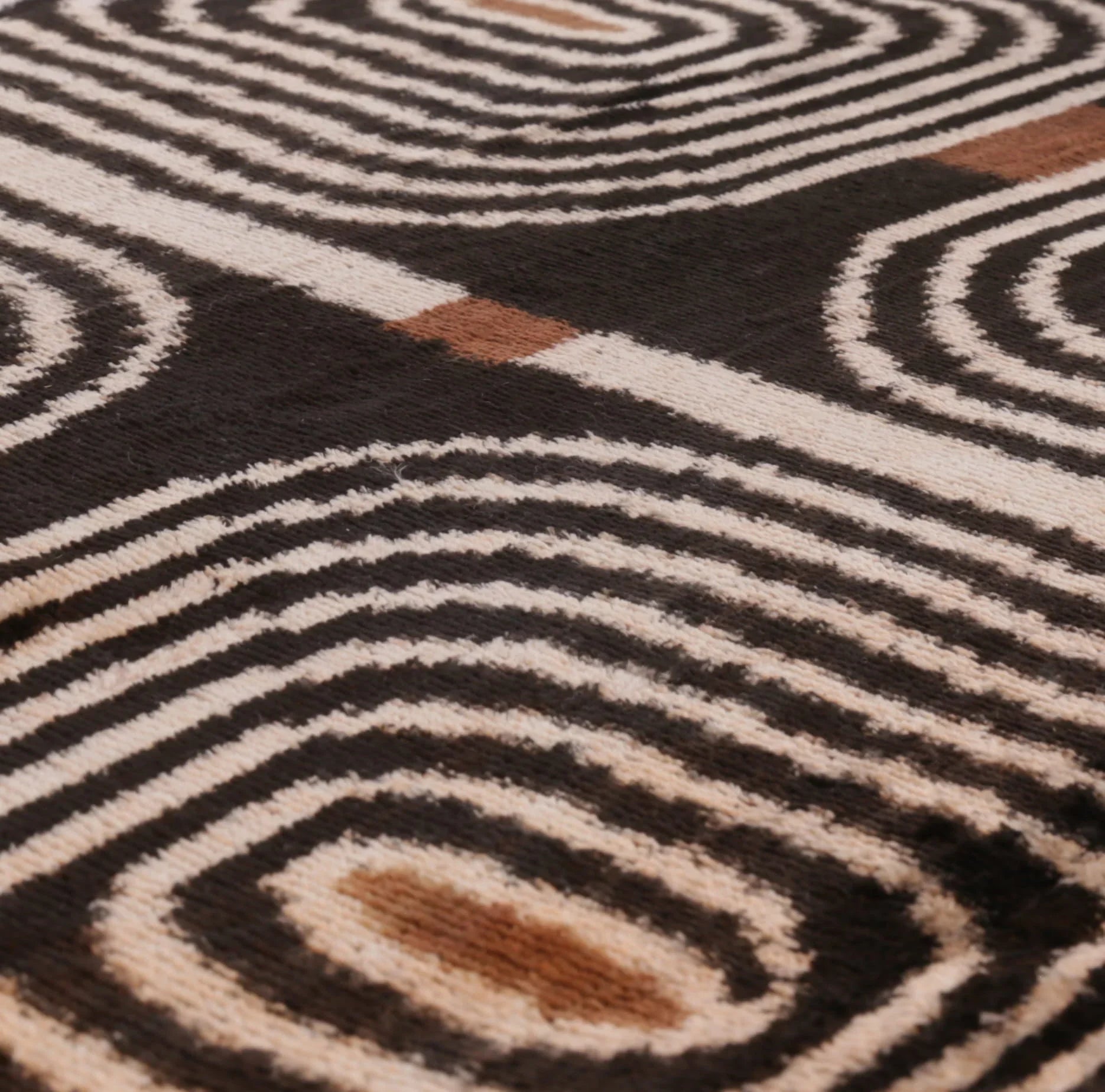 Handmade Modern Geometric Silk Velvet Throw Pillow - 16x24, Black and Cream with Down Feather Insert,... - House Of Avana