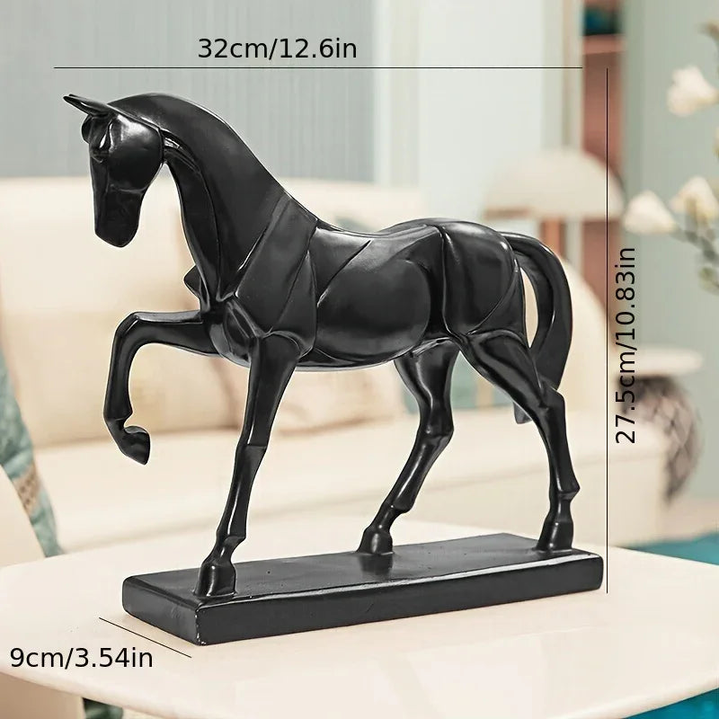 Galloping Horse Home Decor Creative Ornament for Living Room, Study, and Office, Black Horse Figurine... - House Of Avana