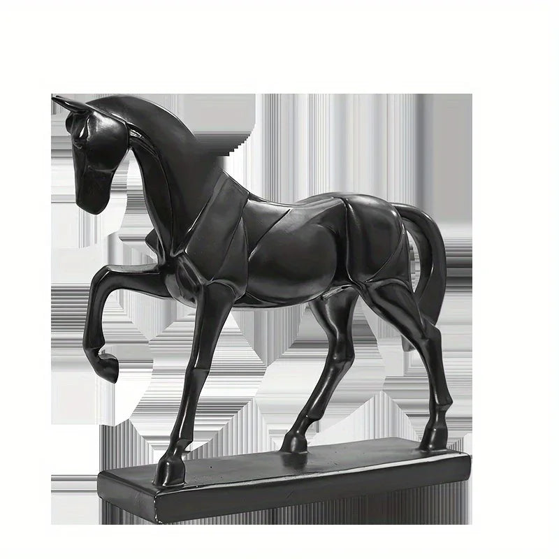 Galloping Horse Home Decor Creative Ornament for Living Room, Study, and Office, Black Horse Figurine... - House Of Avana