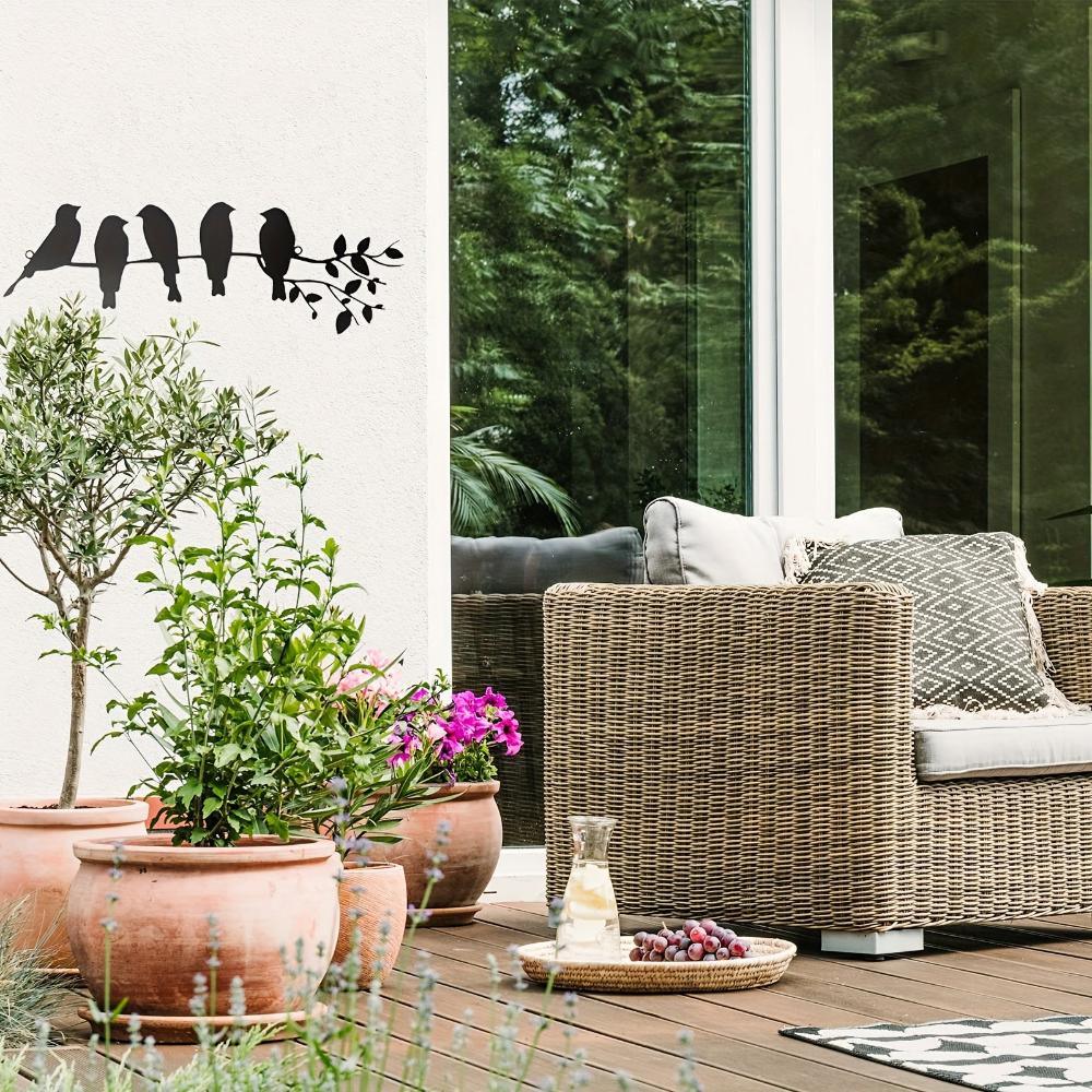 Black Birds Silhouette Wall Art Decor, angled view - House Of Avana