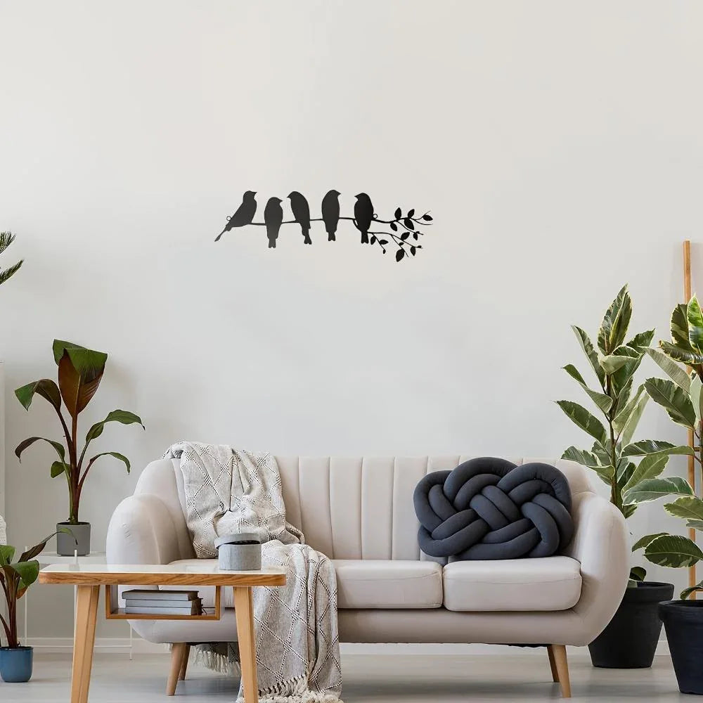 Black Birds Silhouette Wall Art Decor, back view - House Of Avana