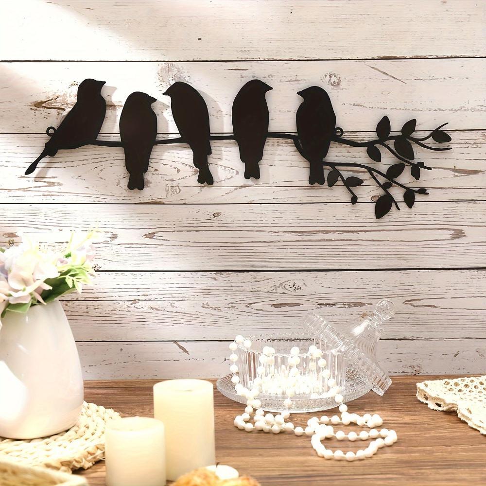 Black Birds Silhouette Wall Art Decor, front view - House Of Avana
