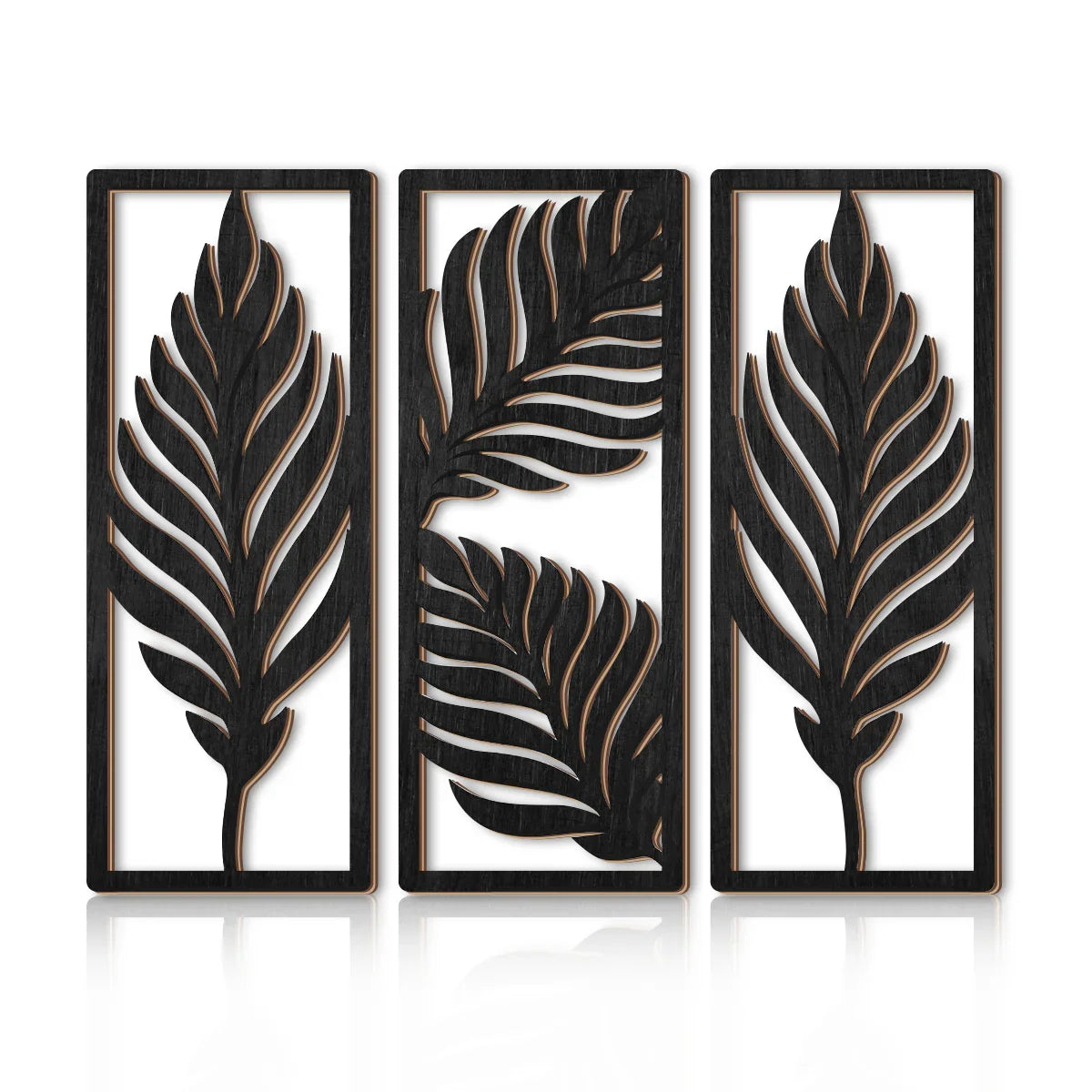 Wall Decor - Tropical Wooden Black, angled view - House Of Avana