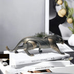 Modern Black Panther Animal Figurine, back view - House Of Avana