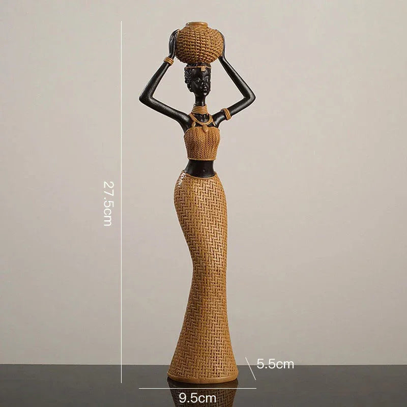 Tribal Figurine - Black Sculpture Decor, product packaging - House Of Avana