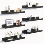 Black heavy-duty floating shelves, made of metal, wall-mounted - House of Avana