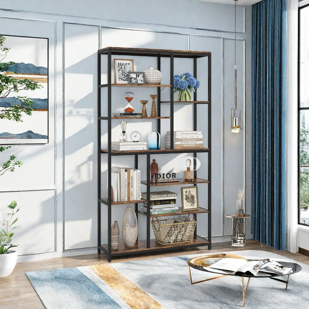 Extra Tall 79" Heavy-duty Industrial Bookshelf - 9-tier Freestanding Bookcase with Sturdy Metal Frame &... - House Of Avana
