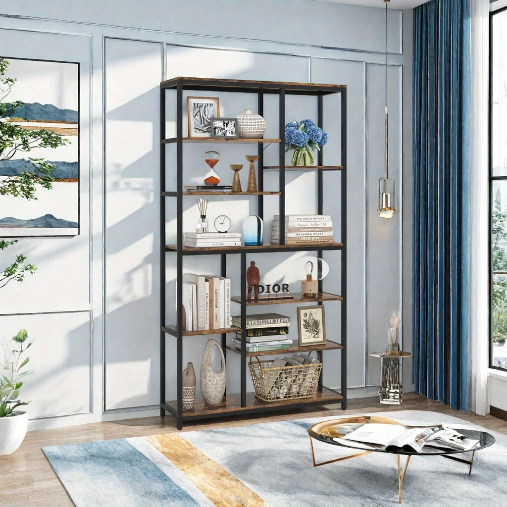 Extra Tall 79" Heavy-duty Industrial Bookshelf - 9-tier Freestanding Bookcase with Sturdy Metal Frame &... - House Of Avana