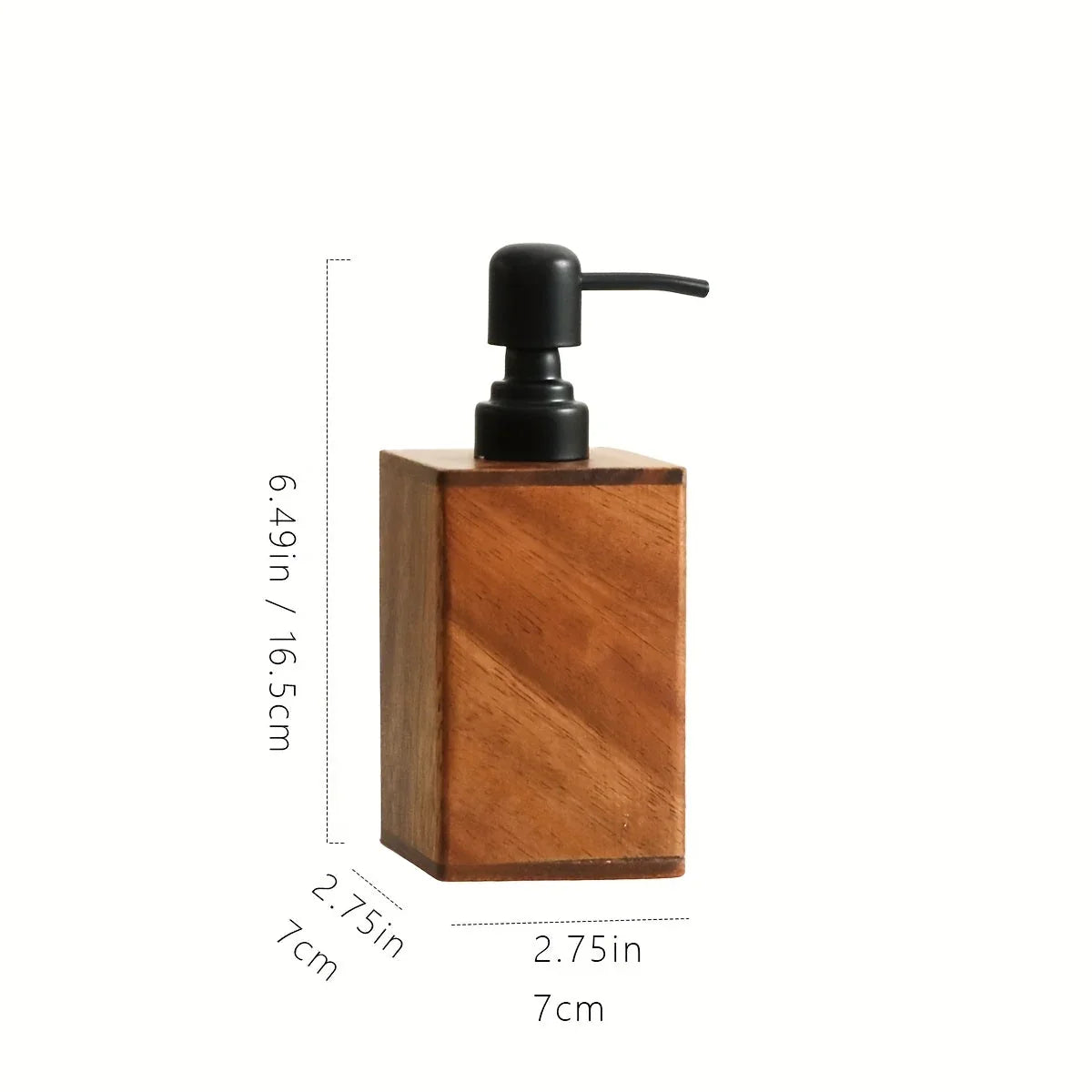 Vintage Wooden Soap Dispenser, Solid Wood Outer Frame Bottle with Black Pump Stainless Steel,... - House Of Avana