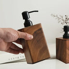 Vintage Wooden Soap Dispenser, Solid Wood Outer Frame Bottle with Black Pump Stainless Steel,... - House Of Avana