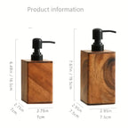 Vintage Wooden Soap Dispenser, Solid Wood Outer Frame Bottle with Black Pump Stainless Steel,... - House Of Avana