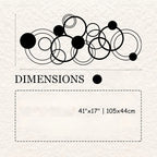 Metal Wall Art, 41"x17" Geometric Abstract Circles Design in Black, back view - House Of Avana