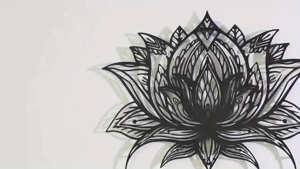 Metal Wall Art, 41"x17" Geometric Abstract Circles Design in Black, detail shot - House Of Avana