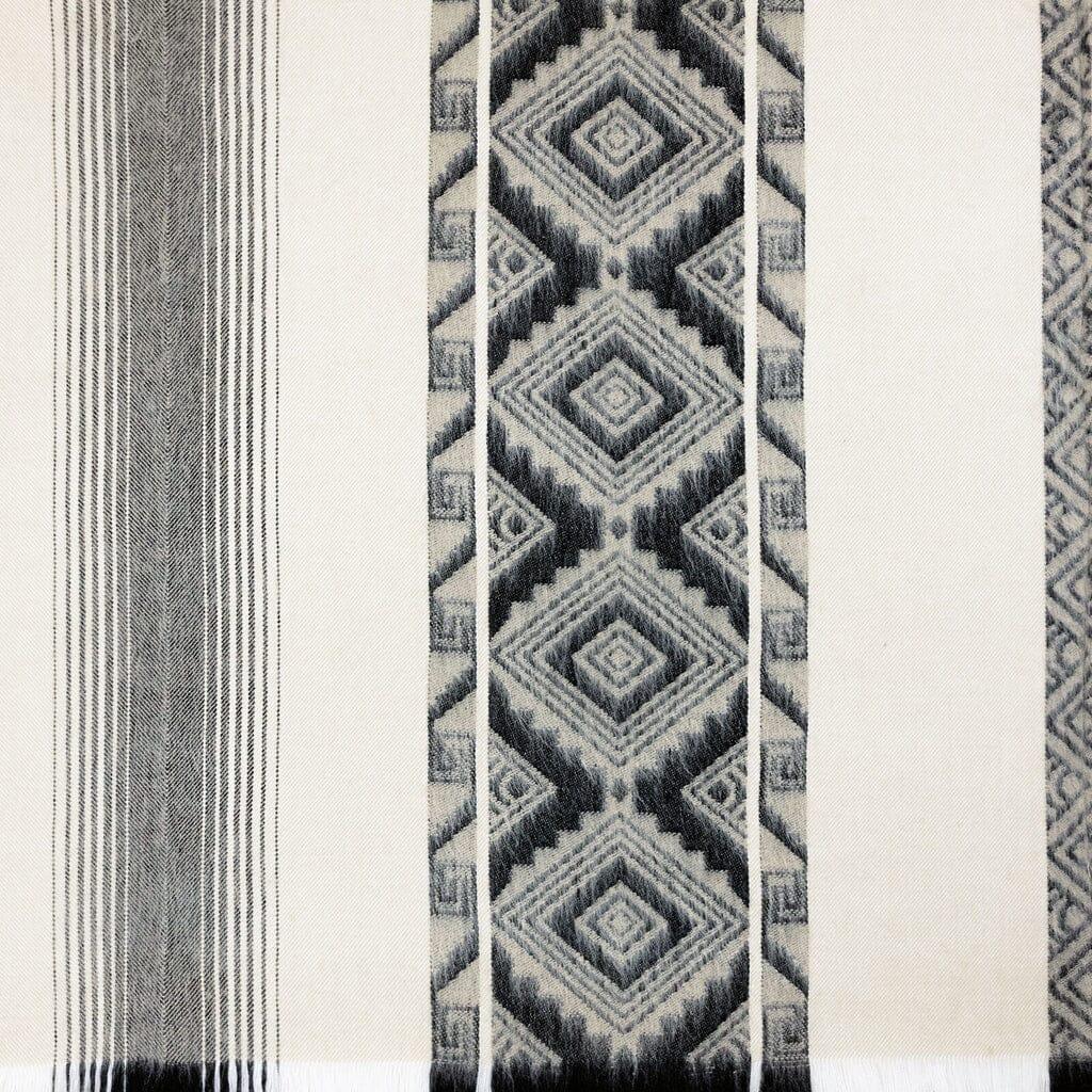 Black Grey Diamonds Alpaca Poncho