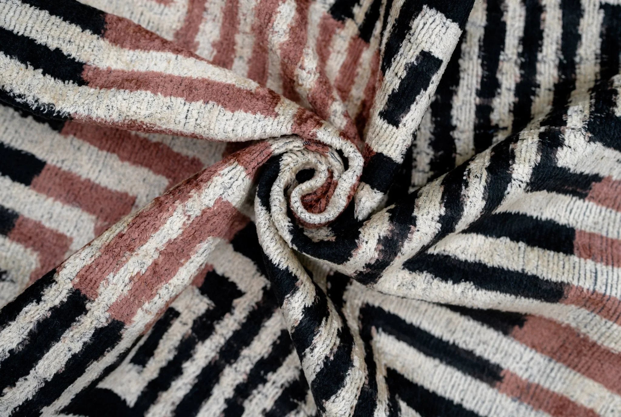 Canvello Handmade Silk Velvet Throw Pillow with Down Feather Insert – Maze Pattern in Black, Grey, and... - House Of Avana