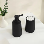 Accessories S Soap Dispenser and Toothbrush Holder Set Striped Black, S Bathroom Organizer Set, Plastic... - House Of Avana