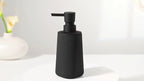 Accessories S Soap Dispenser and Toothbrush Holder Set Striped Black, S Bathroom Organizer Set, Plastic... - House Of Avana