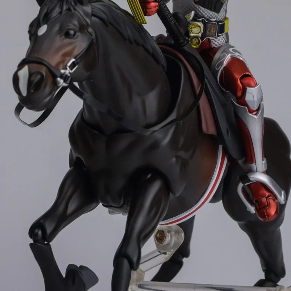 14-inch Collectible Anime Horse Statue - Detailed Pvc Model with Black & Brown/red Colors, Equipped with... - House Of Avana
