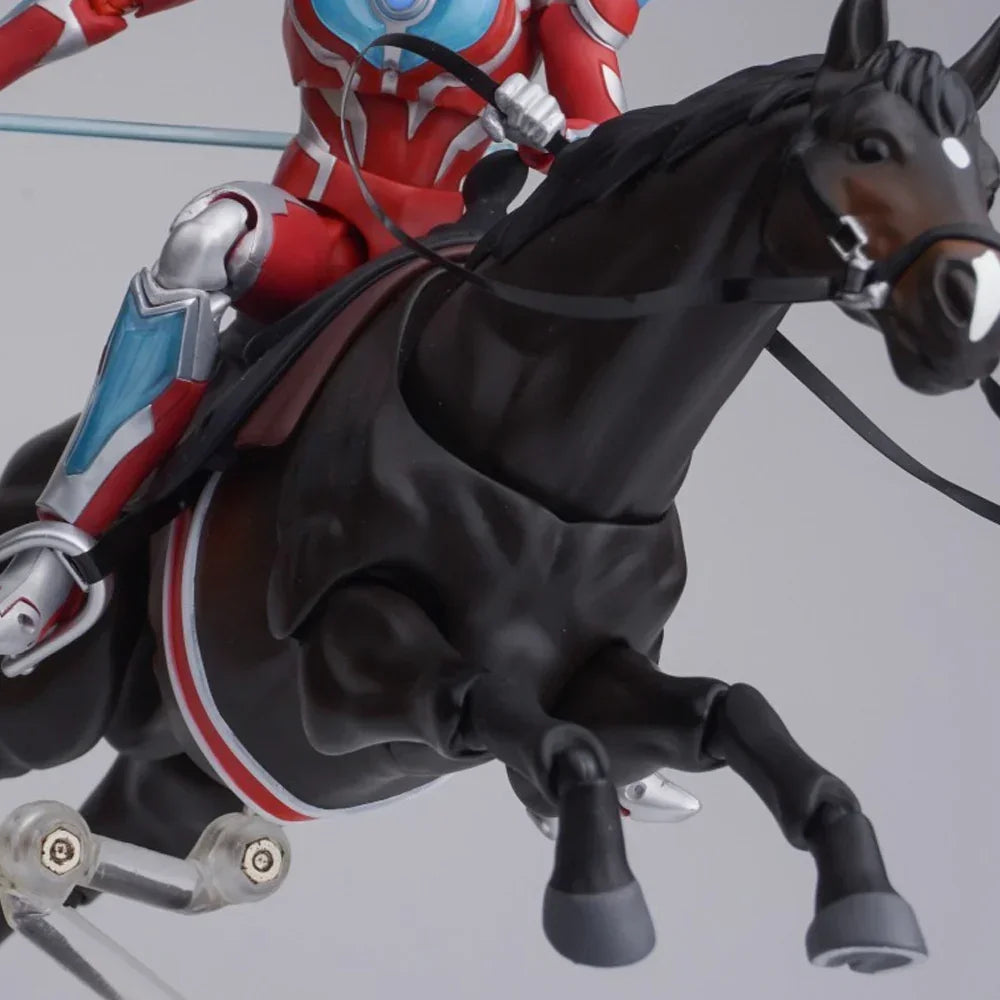14-inch Collectible Anime Horse Statue - Detailed Pvc Model with Black & Brown/red Colors, Equipped with... - House Of Avana
