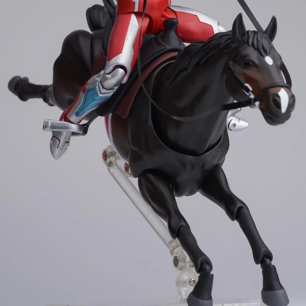 14-inch Collectible Anime Horse Statue - Detailed Pvc Model with Black & Brown/red Colors, Equipped with... - House Of Avana