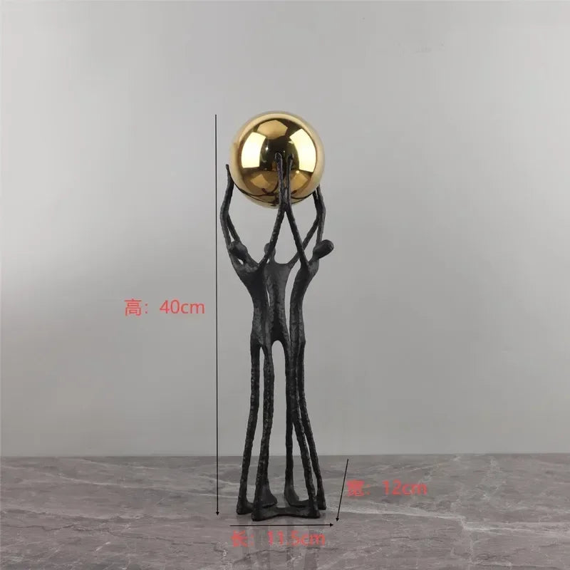 Black Iron Figure - Modern Silver Accent, alternate view - House Of Avana