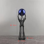 Black Iron Figure - Modern Silver Accent, angled view - House Of Avana
