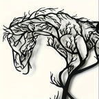 Vintage Black Horse Iron Wall Art, detail shot - House Of Avana