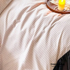 Black Lace Stripe Pastel Bedding Set / Pink Ever Lasting
