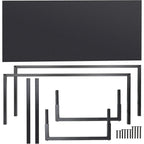 Black Metal Frame Wood Top Modern Home Office Laptop Computer Desk Writing Table