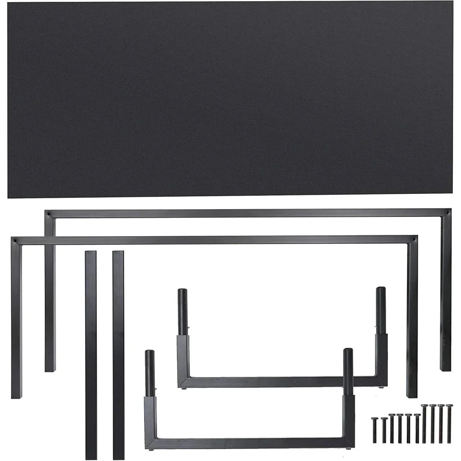 Black Metal Frame Wood Top Modern Home Office Laptop Computer Desk Writing Table