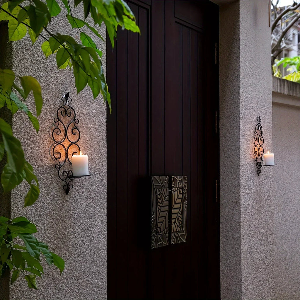 Wall Sconce - Hanging Metal Black Set, lifestyle image - House Of Avana