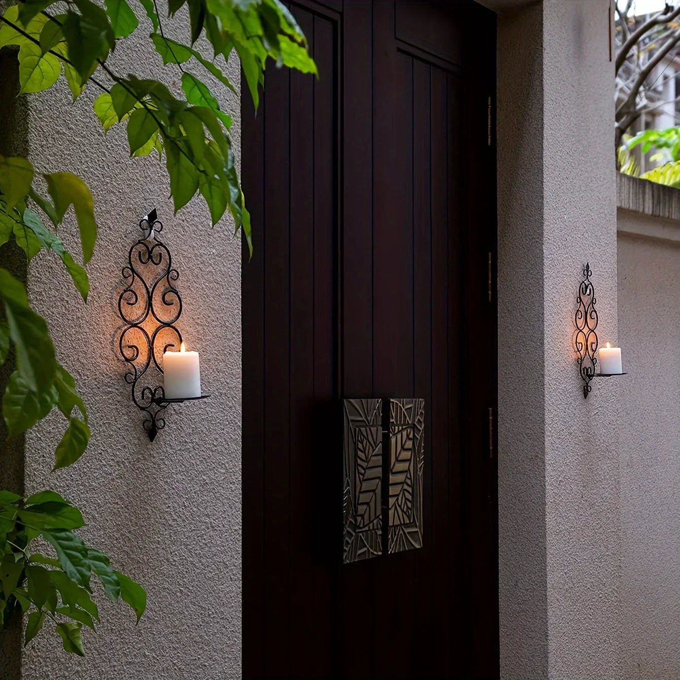 Wall Sconce - Hanging Metal Black Set, lifestyle image - House Of Avana