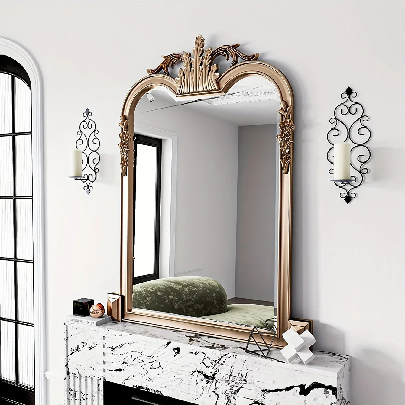 Wall Sconce - Hanging Metal Black Set, top view - House Of Avana