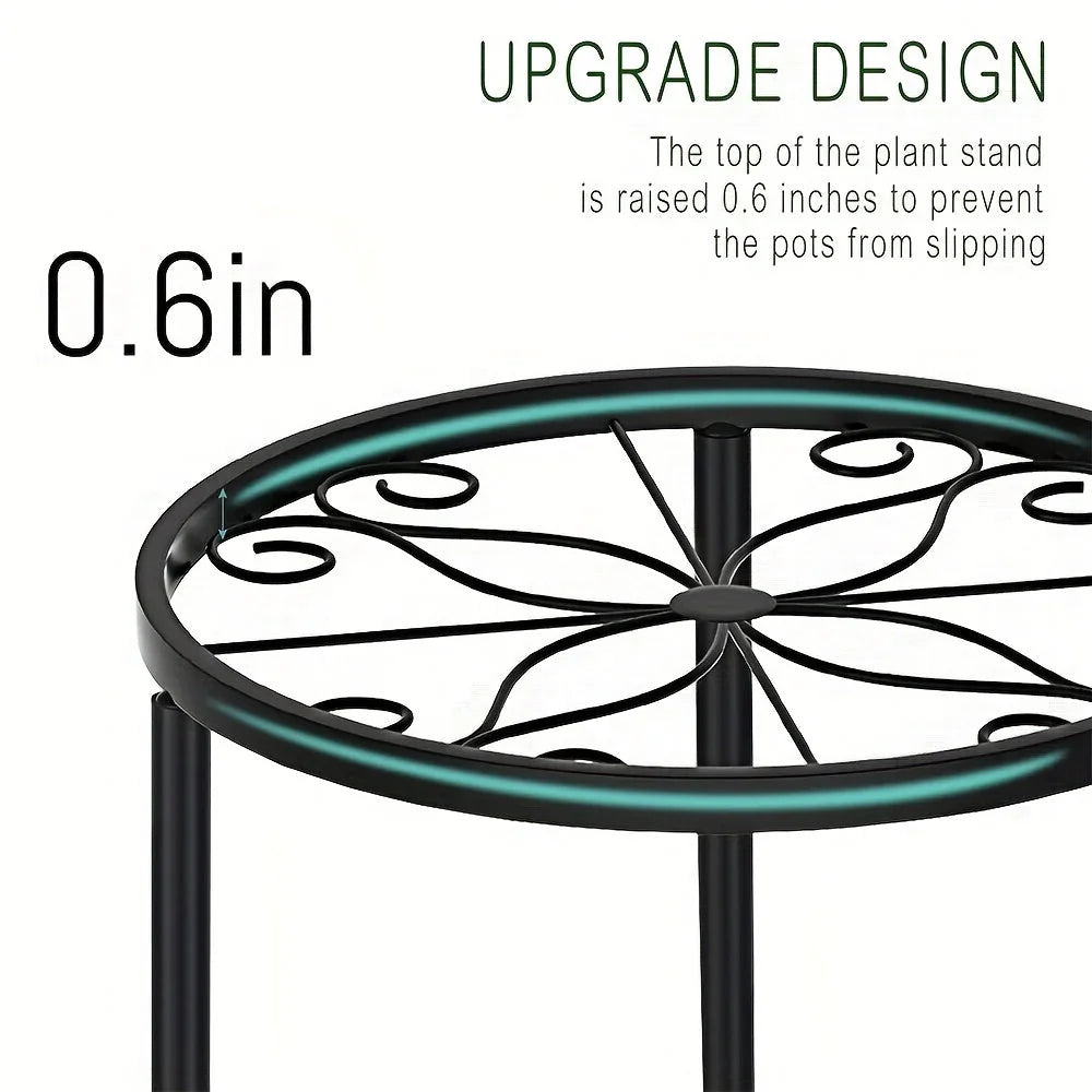 Metal Plant Stands, S Black Iron Planter Holders, Rustproof, Supports Up to 110lb, lifestyle image - House Of Avana