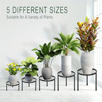 Metal Plant Stands, S Black Iron Planter Holders, Rustproof, Supports Up to 110lb, side view - House Of Avana