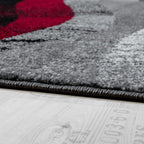 Black Red Grey Designer Rug Modern Wave Effect RugYourHome