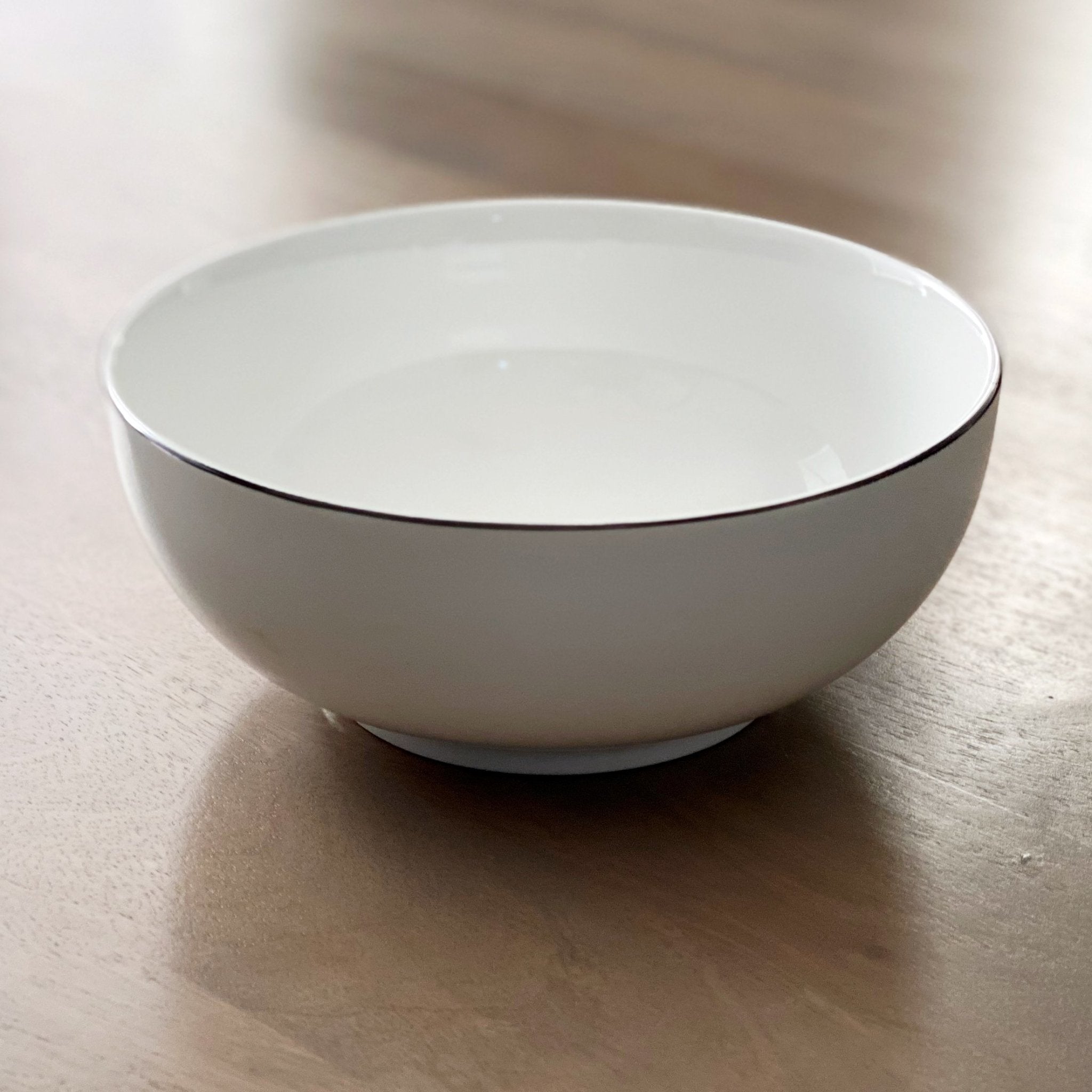 Cameron Black Rim Serving Bowl Tea + Linen