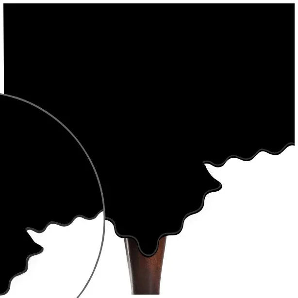 Scallop Embroidery Sateen Cotton Solid Table Cloth - Black PushpLinen