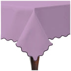 Scallop Embroidery Sateen Cotton Solid Table Cloth - Lilac PushpLinen
