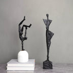 Accessible Luxury Minimalist Creative Black Cast Iron Marble Figure Sculpture Decoration Home Living... - House Of Avana