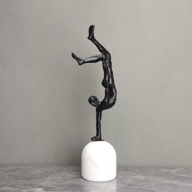 Accessible Luxury Minimalist Creative Black Cast Iron Marble Figure Sculpture Decoration Home Living... - House Of Avana