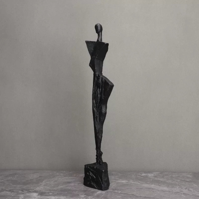 Accessible Luxury Minimalist Creative Black Cast Iron Marble Figure Sculpture Decoration Home Living... - House Of Avana