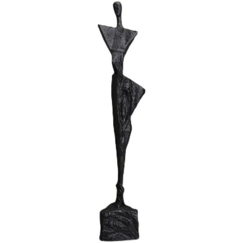 Accessible Luxury Minimalist Creative Black Cast Iron Marble Figure Sculpture Decoration Home Living... - House Of Avana